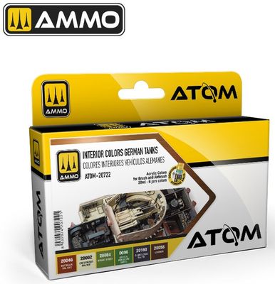 AMMO by Mig  ATOM Interior Colors German Tanks Paint Set 20722