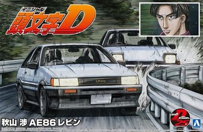 Aoshima 1/24 Initial D Toyota Akiyama Wataru AE86 Levin 059654