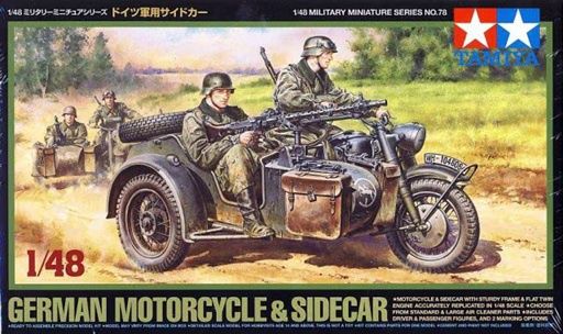 Tamiya 1/48 German Motorcycle &amp; Sidecar 32578
