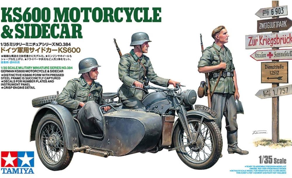 Tamiya 1/35 Zündapp KS600 Motorcycle &amp; Sidecar 35384