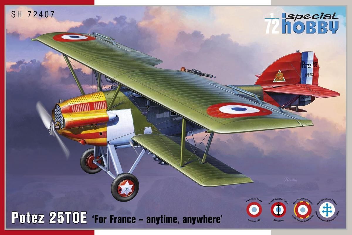 Special Hobby 1/72 Potez 25TOE &#39;For France - anytime, anywhere&#39; 72407