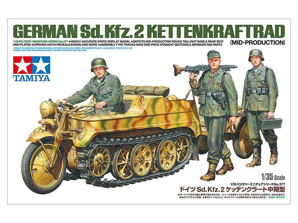 Tamiya 1/35 German Sd.Kfz.2 Kettenkraftrad (Mid-production) 35377