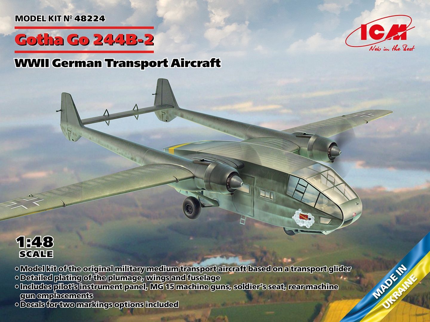 ICM 1/48 Gotha Go 244B-2 WWII German Transport Aircraft 48224