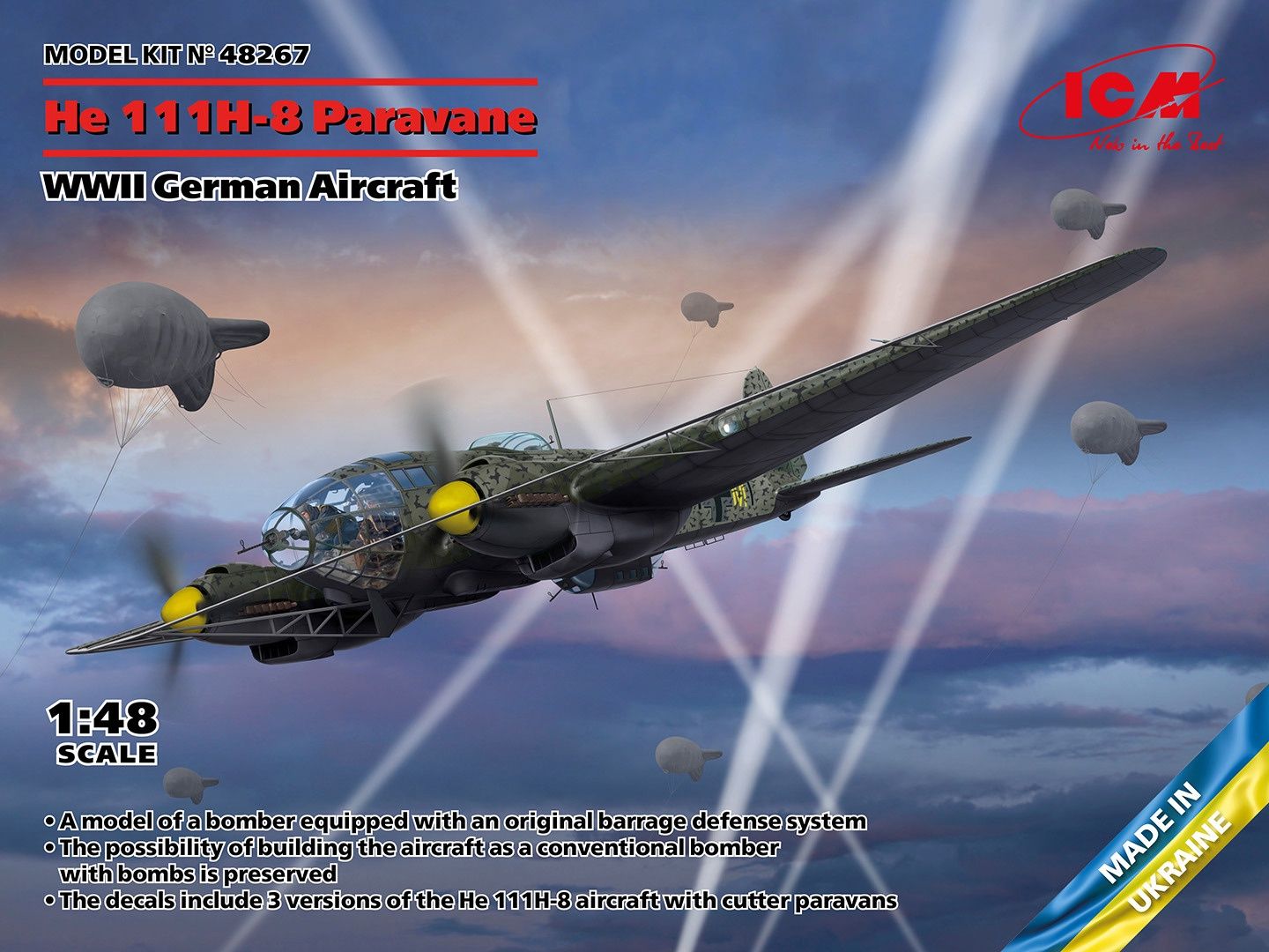 ICM 1/48 He 111H-8 Paravane WWII German Aircraft 48267