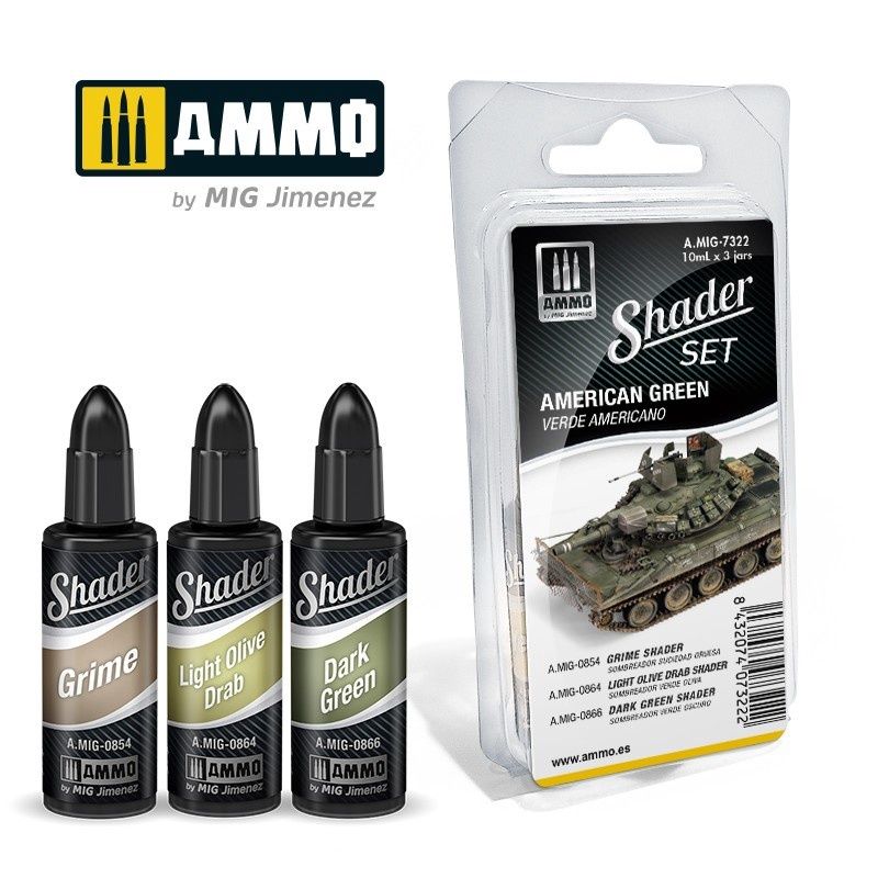 AMMO by Mig  Shader Set American Green 7322