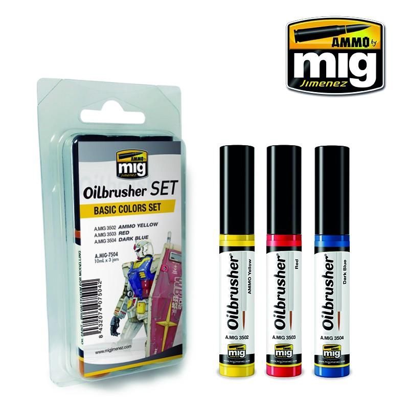 AMMO by Mig  Oilbrusher Basic Colors Set 7504