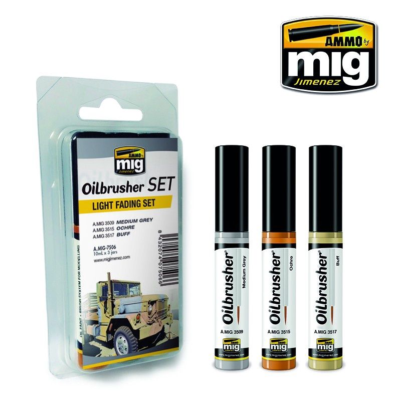 AMMO by Mig  Oilbrusher Light Fading Colors Set 7506