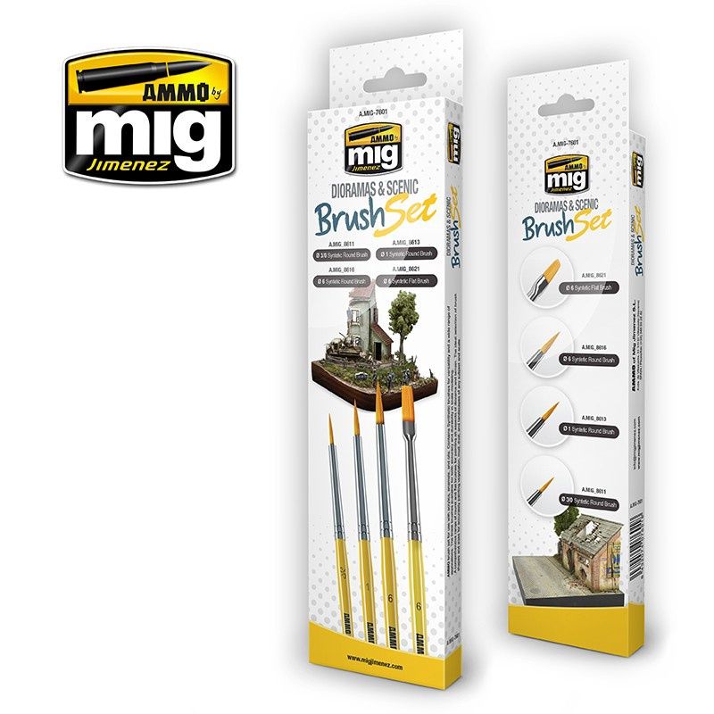 AMMO by Mig  Dioramas &amp; Scenic Brush Set 7601
