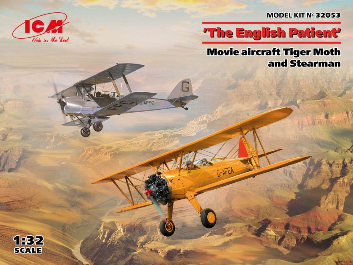 ICM 1/32 &#39;The English Patient&#39; Movie aircraft Tiger Moth and Stearman 32053