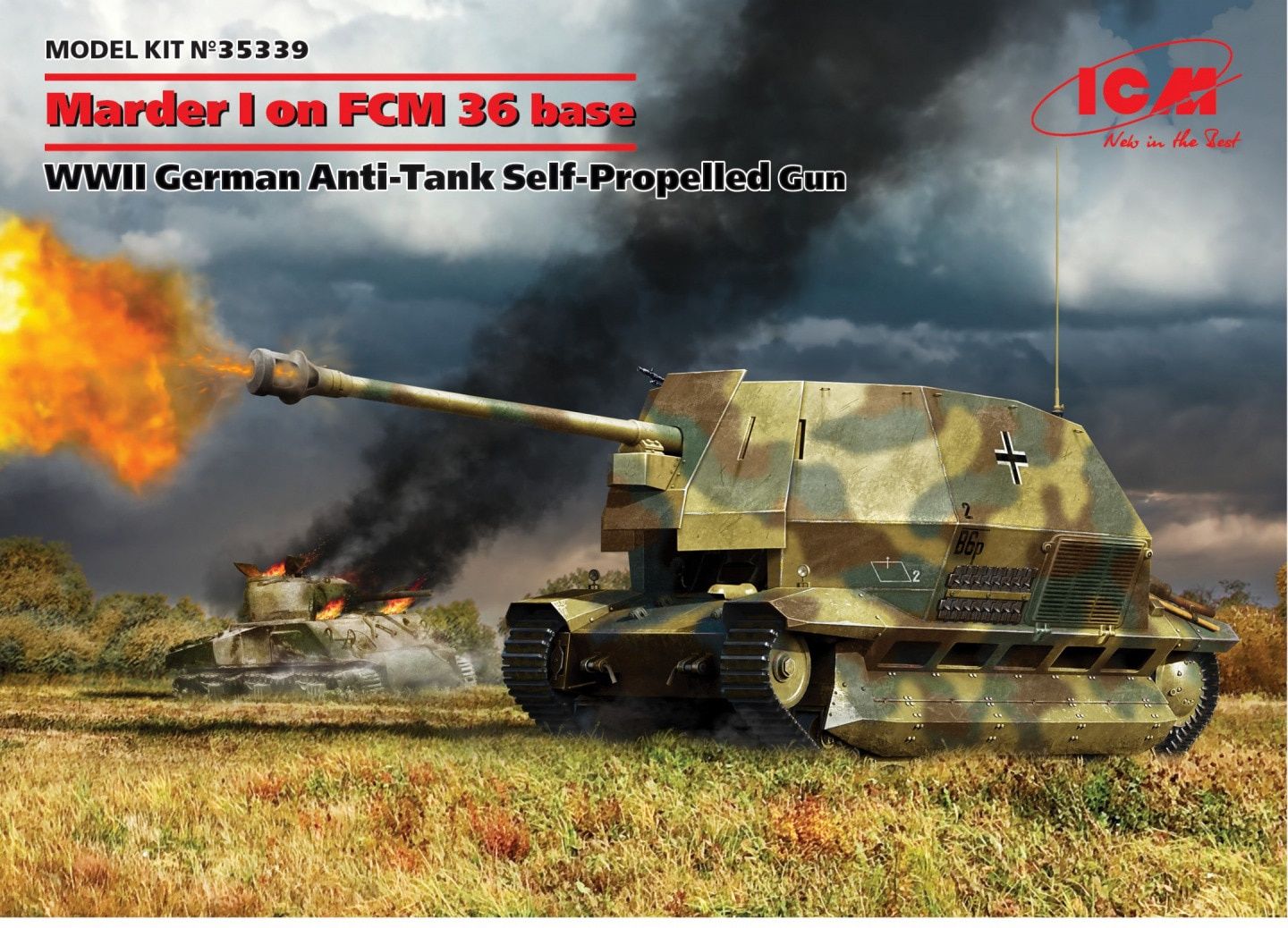 ICM 1/35 Marder I on FCM 36 base WWII German Anti-Tank Self-Propelled Gun 35339