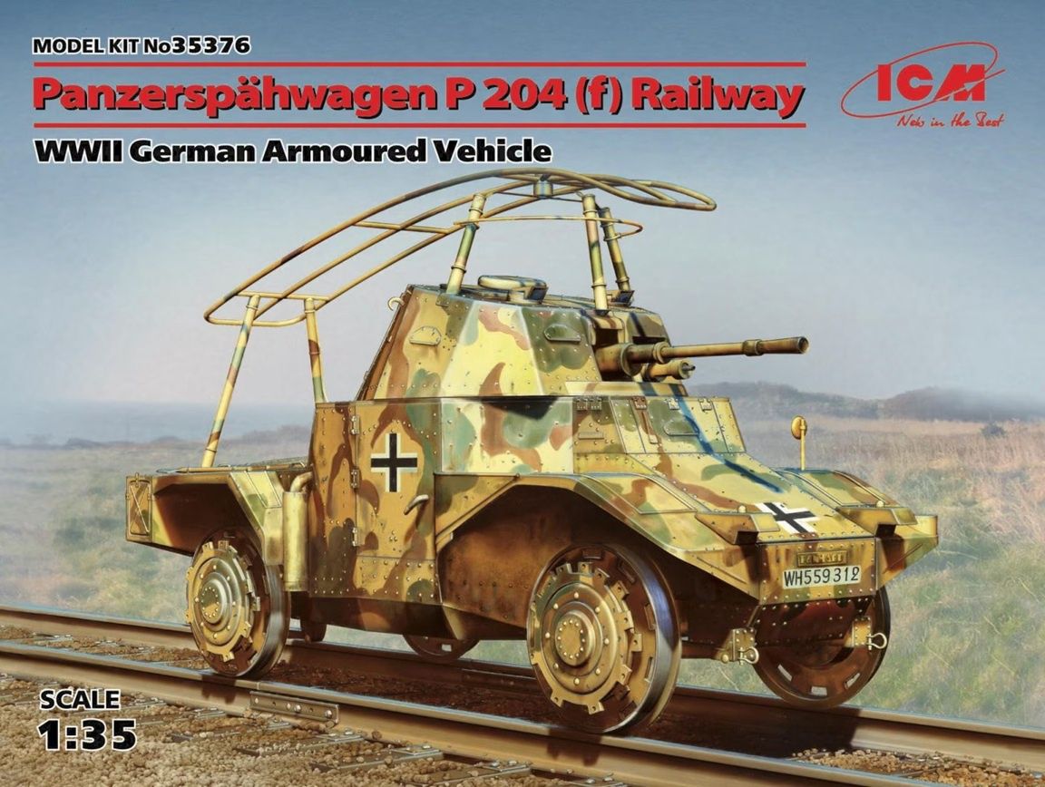 ICM 1/35 Panzerspähwagen P 204(f) Railway WWII German Armoured Vehicle 35376
