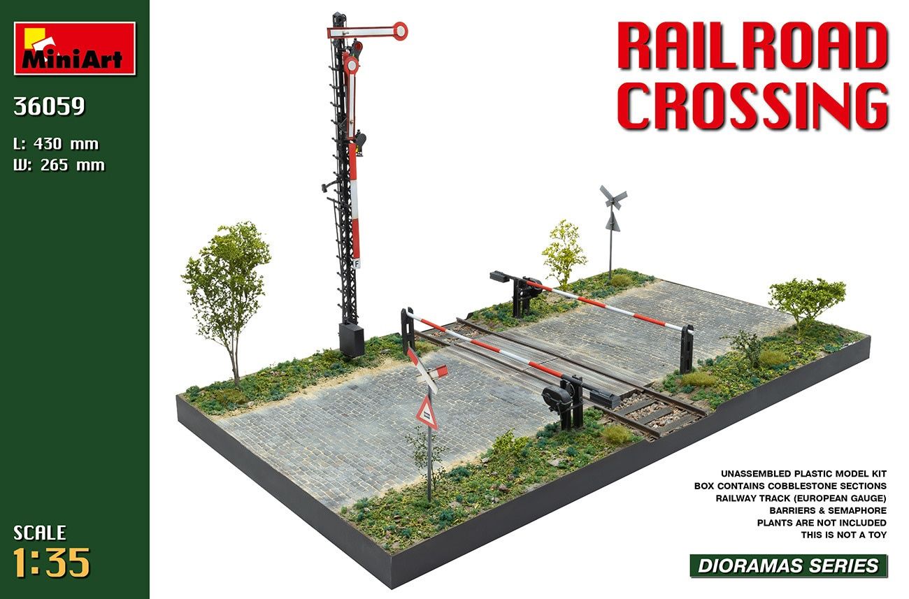 MiniArt 1/35 Railroad crossing (European Gauge Railway tracks) Dioramas Series 36059