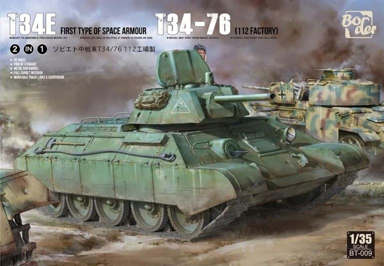 Border 1/35 T34E First Type Spaced Armour T-34/76 (112 Factory) [2in1] BT009