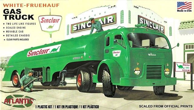 Atlantis 1/48 White Fruehauf Sinclair Gas Truck / US Army; New Glass 1402