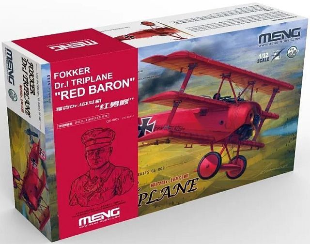 Meng 1/32 Fokker Dr.I Triplane &quot;Red Baron&quot; w/1:10 bust of Manfred von Richthofen QS-002s