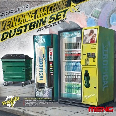 Meng 1/35 Vending Machine &amp; Dustbin Set SPS-018