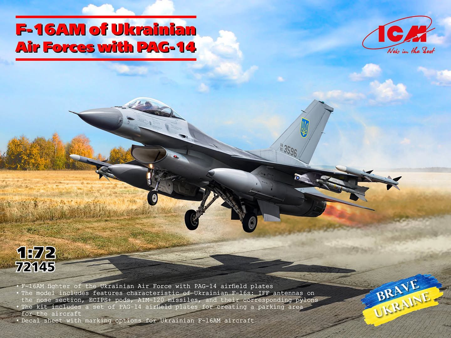 ICM 1/72 F-16AM of Ukrainian Air Forces with PAG-14 72145
