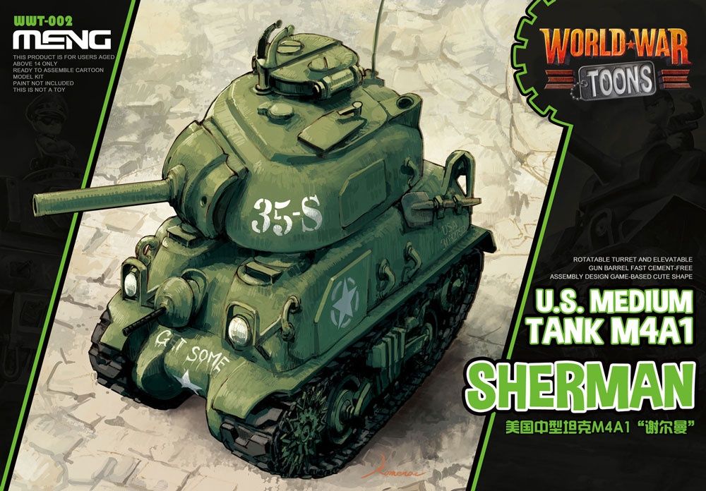 Meng Egg World War Toons Sherman U.S. Medium Tank M4A1 WWT-002
