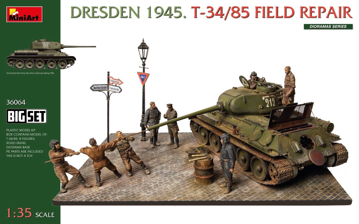 MiniArt 1/35 Big Set Dresden 1945. T-34/85 Field Repair 36064