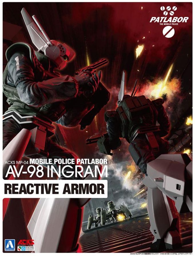 Aoshima 1/43 ACKS MP-04 Mobile Police Patlabor AV-98 Ingram Reactive Armor 057605