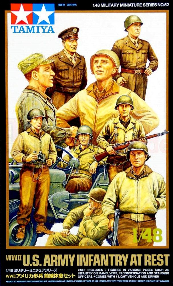 Tamiya 1/48 WWII U.S. Army Infantry At Rest with Jeep 32552