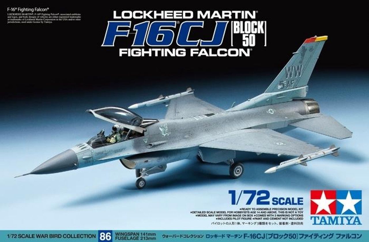 Tamiya 1/72 Lockheed Martin F-16CJ |Block 50| Fighting Falcon 60786