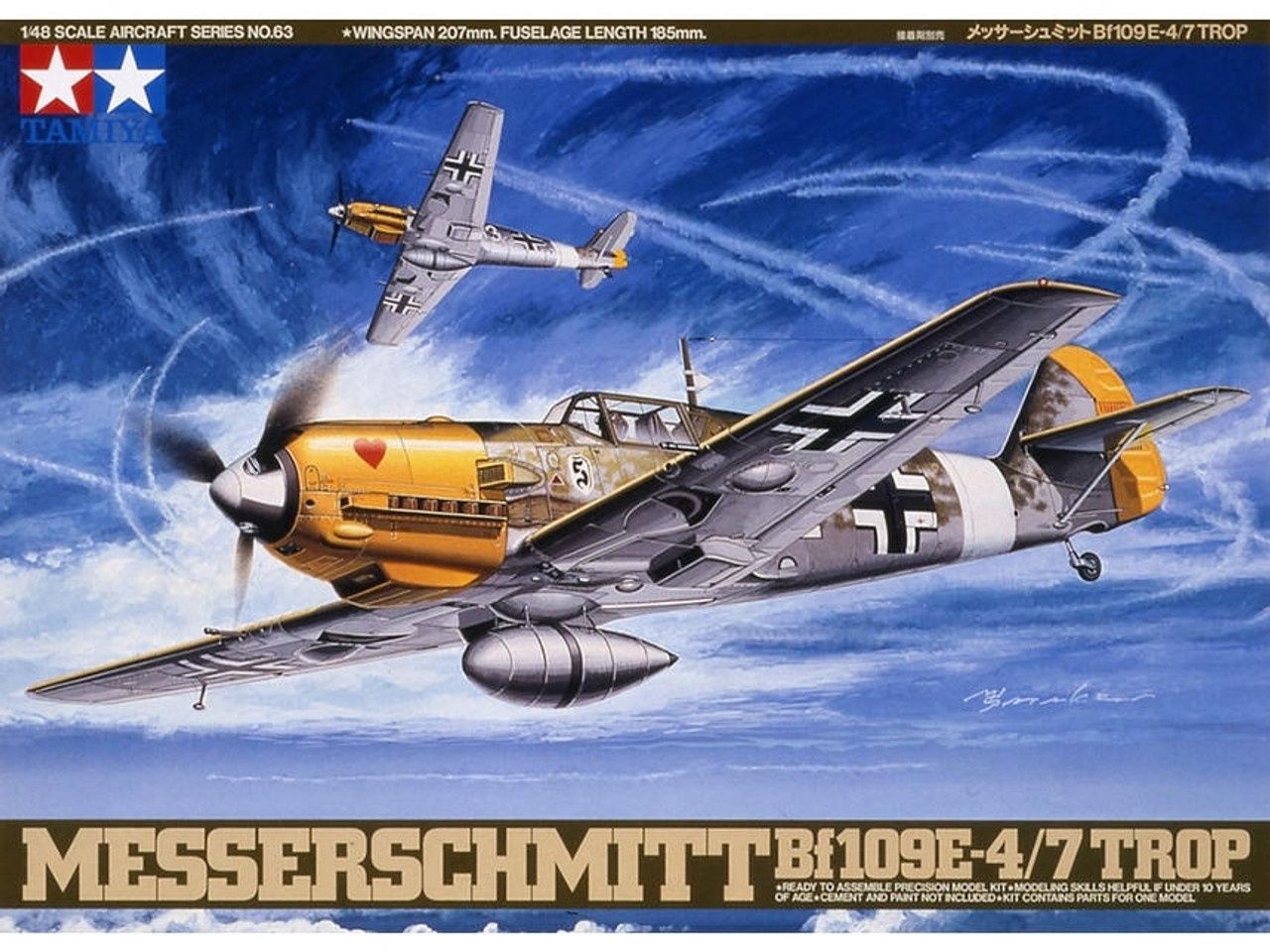 Tamiya 1/48 Messerschmitt Bf109E-4/7 Trop 61063
