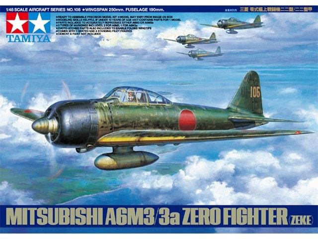 Tamiya 1/48 Mitsubishi A6M3/3a Zero Fighter (Zeke) 61108