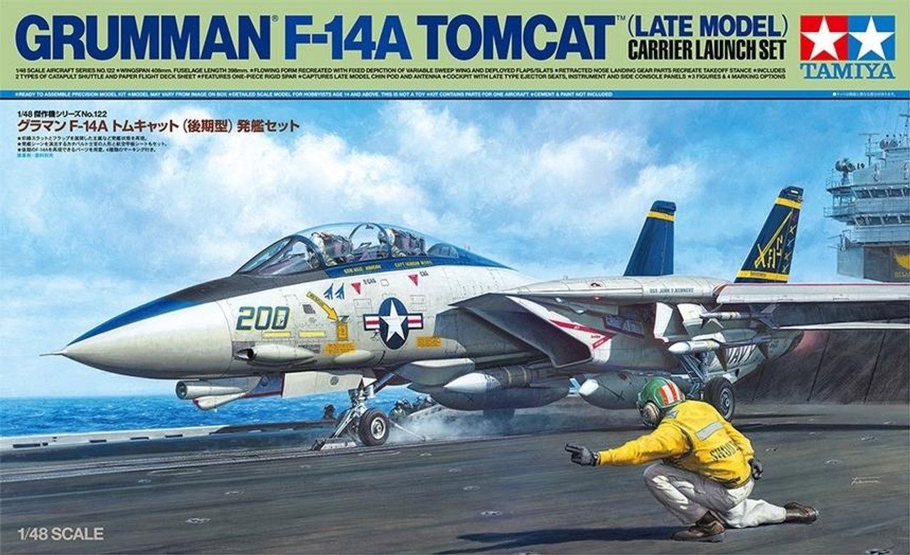 Tamiya 1/48 Grumman F-14A Tomcat (Late Model) Carrier Launch Set 61122