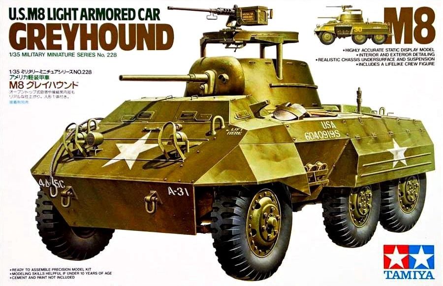 Tamiya 1/35 U.S. M8 Light Armored Car Greyhound 35228