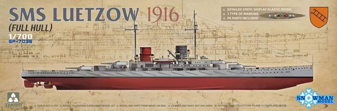 Takom 1/700 SMS Luetzow 1916 (Full Hull) 7036SP