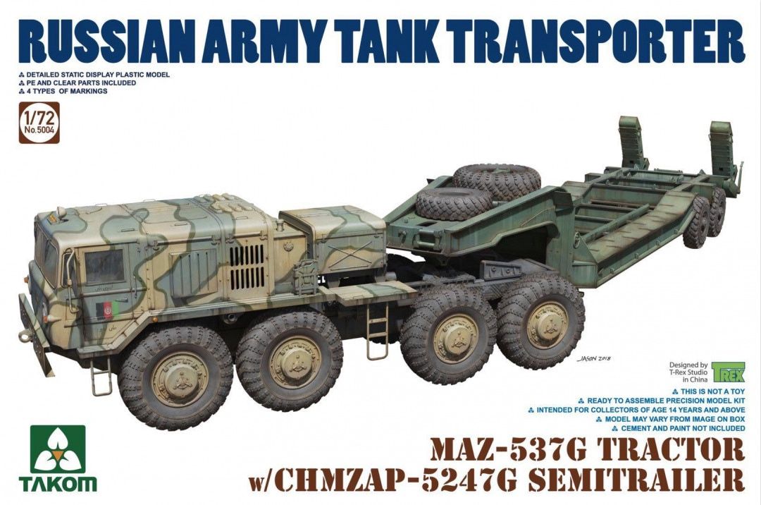 Takom 1/72 MAZ-537G Tractor w/ CHMZAP-5247G Semitrailer 5004