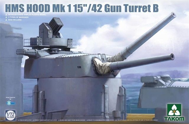 Takom 1/72 HMS Hood 15"/42 Mk1 Gun Turret B 5020