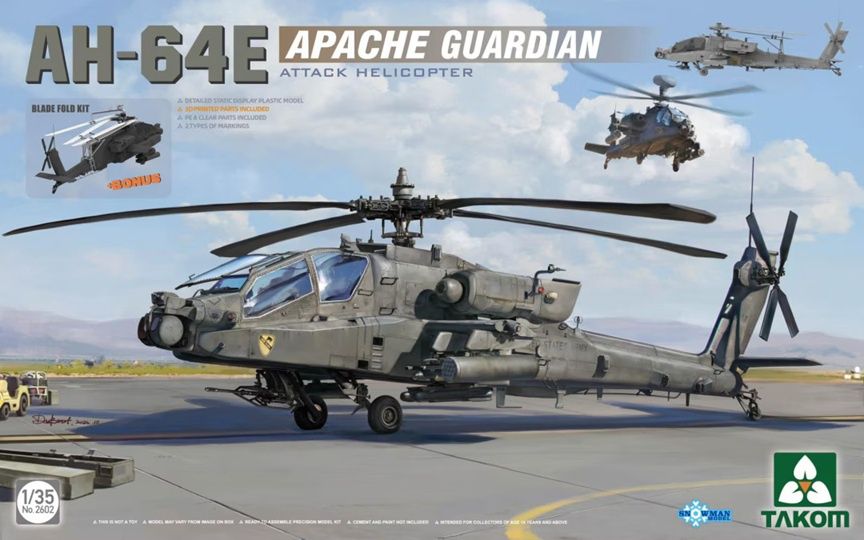 Takom 1/35 AH-64E Apache Guardian Attack Helicopter 2602