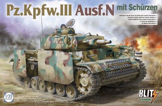 Takom 1/35 Pz.Kpfw.III Ausf.N mit schürzen (Blitz) 8005