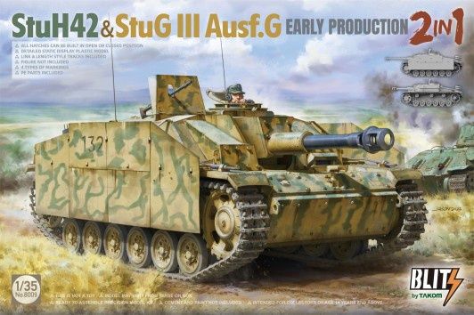 Takom 1/35 StuH42 &amp; StuG III Ausf.G Early Production 2 in 1 (Blitz) 8009