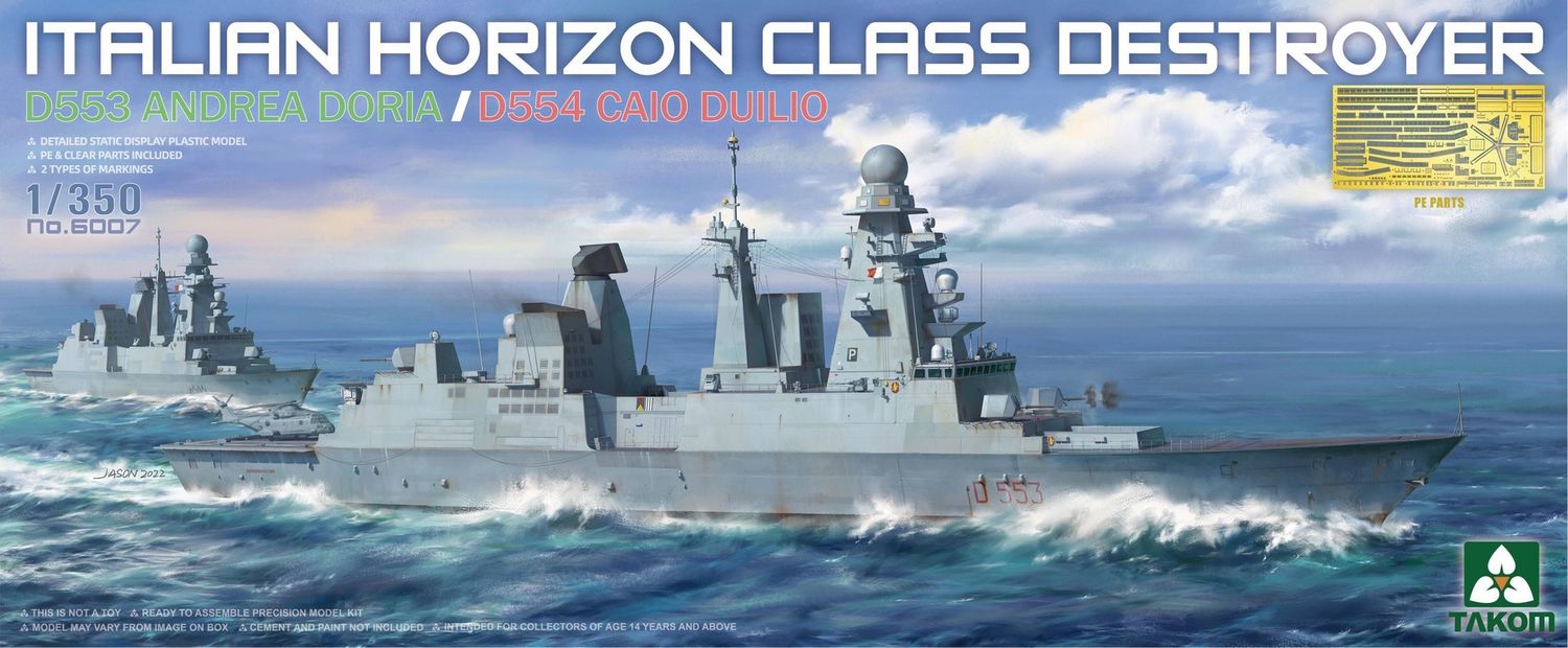 Takom 1/350 Italian Horizon Class Destroyer D553 Andrea Doria / D554 Caio Duilio 6007