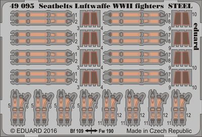 Eduard 1/48 Seatbelts Luftwaffe WWII fighters STEEL 49095
