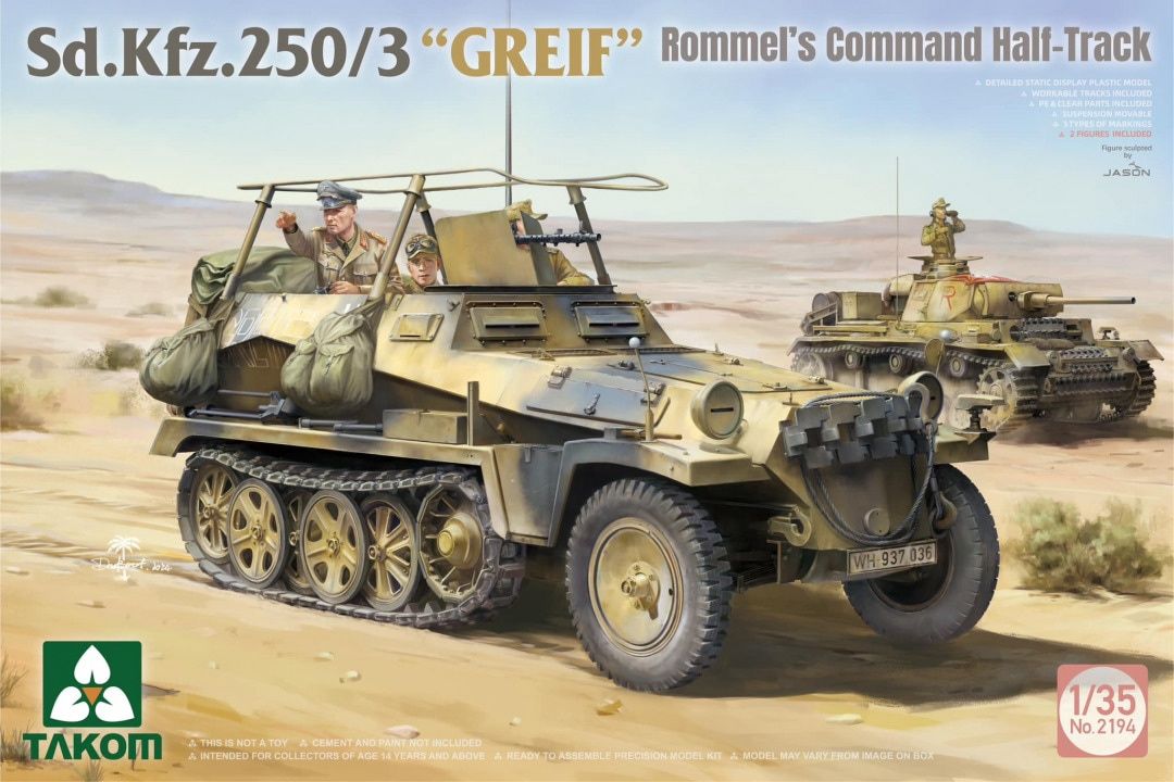 Takom 1/35 Sd.Kfz.250/3 “GREIF” Rommel’s Command Half-Track 2194