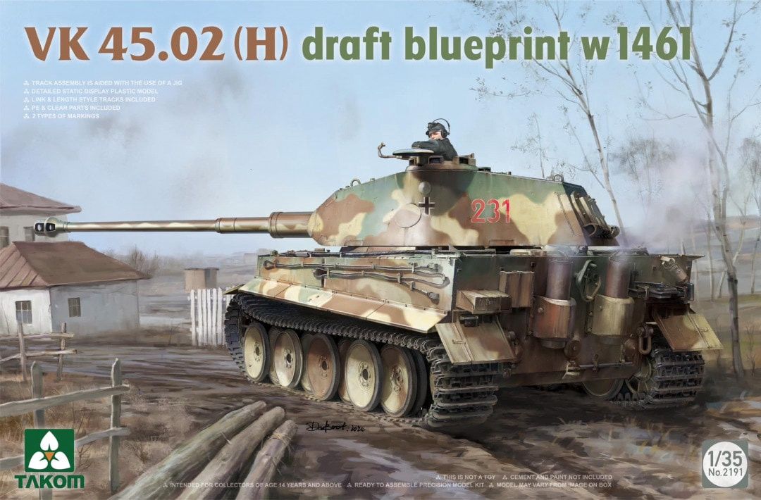 Takom 1/35 VK 45.02 (H) Draft Blueprint w1461 2191