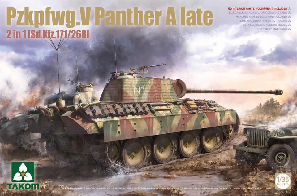 Takom 1/35 Pzkpfwg.V Panther A Late 2 in 1 [Sd.Kfz.171/268] 2176