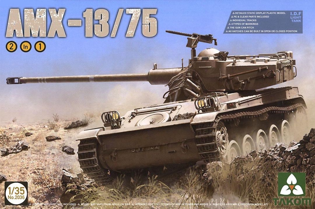 Takom 1/35 AMX-13/75 IDF Light Tank 2 in 1 2036