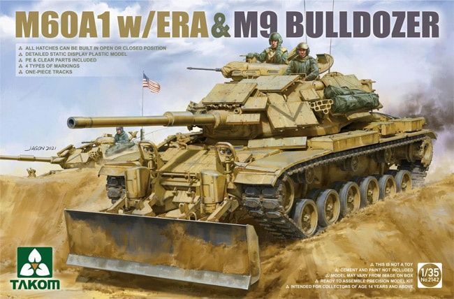 Takom 1/35 M60A1 w/ERA &amp; M9 Bulldozer 2142
