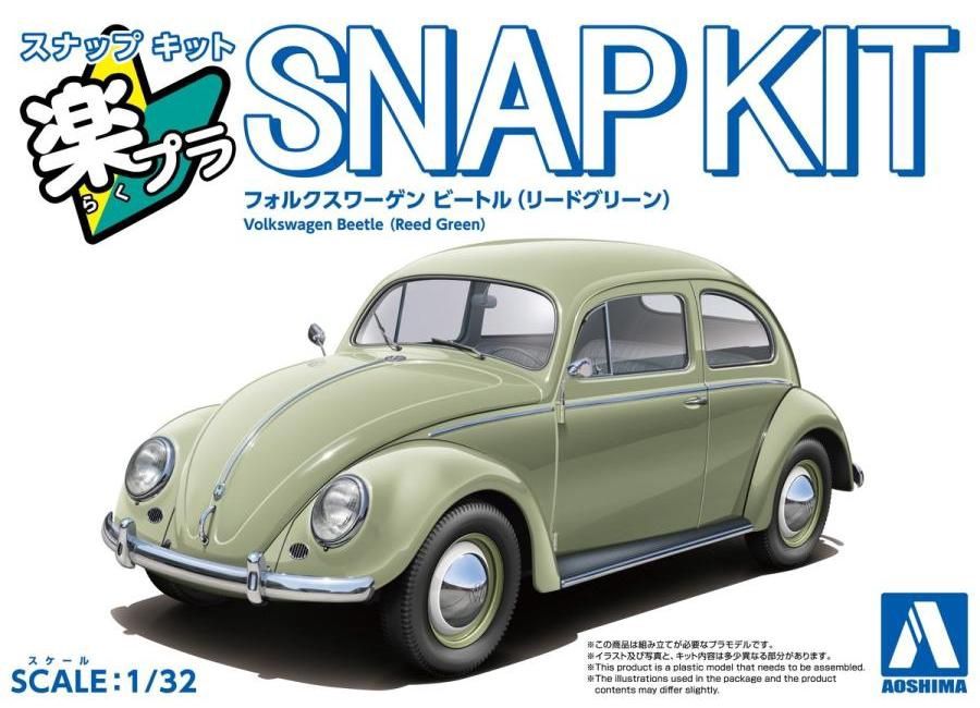 Aoshima 1/32 Volkswagen Beetle (Reed Green) Snap Kit 068021