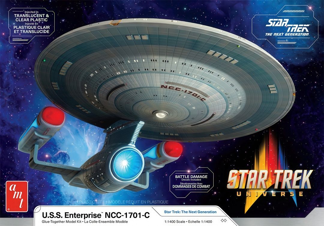 AMT 1/1400 USS Enterprise NCC-1701-C Translucent &amp; Clear Plastic 1332