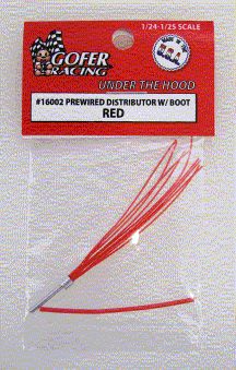 Gofer Racing 1/24-1/25 Red Prewired Distributor w/Aluminum Plug &amp; Boot 16002