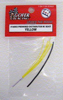 Gofer Racing 1/24-1/25 Yellow Prewired Distributor w/Aluminum Plug &amp; Boot 16003