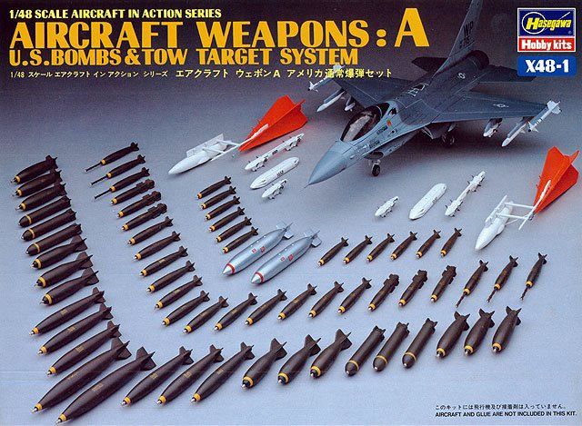 Hasegawa 1/48 Aircraft Weapons: A - U.S Bombs &amp; Tow Target System 36001