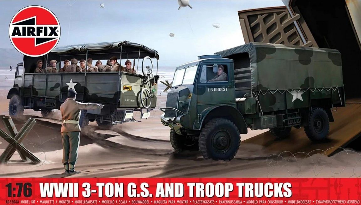 Airfix 1/76 WWII 3-Ton G.S. And Troop Trucks A03306A