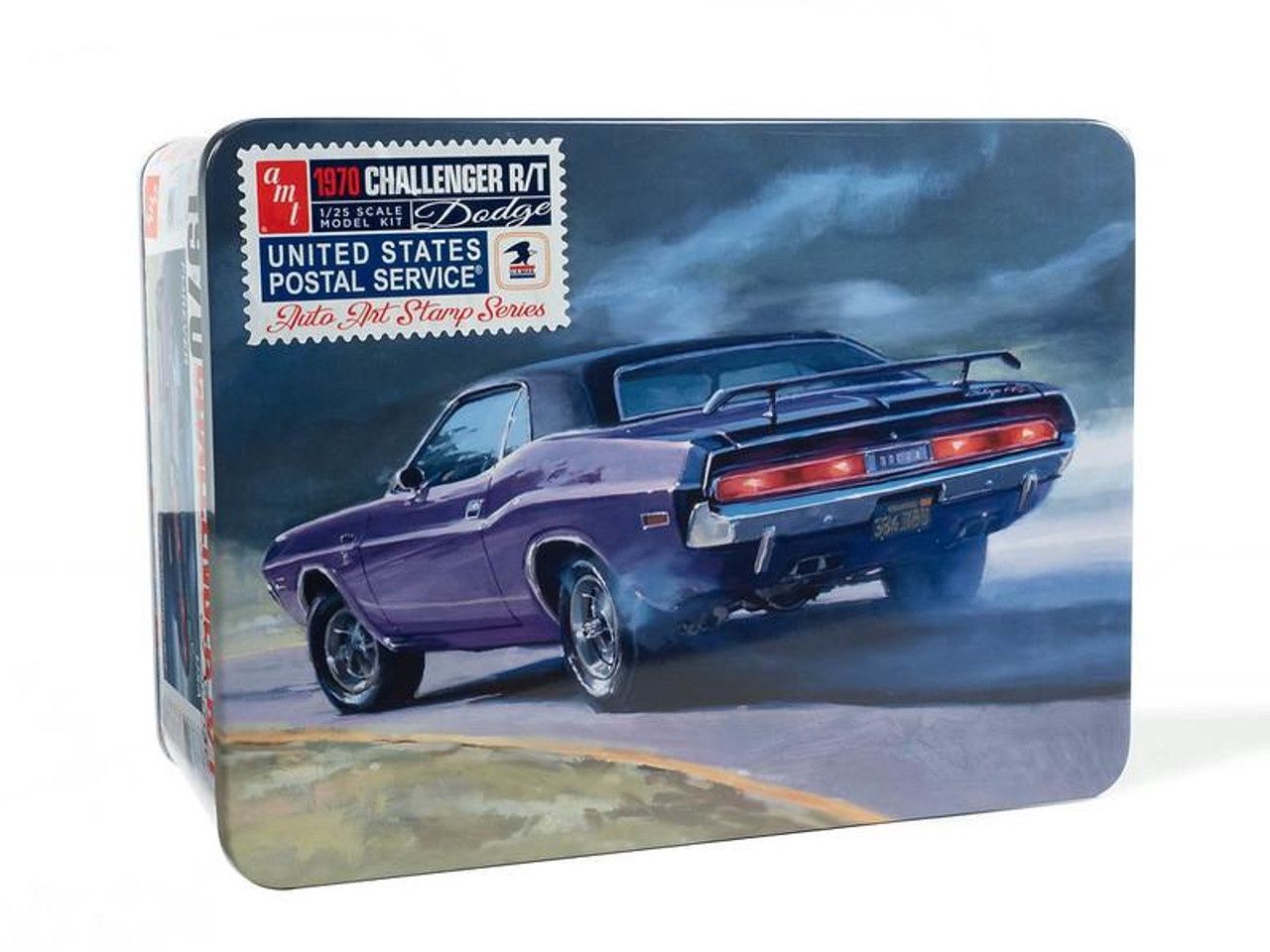 AMT 1/25 1970 Dodge Challenger R/T USPS Series Tin Box 1401